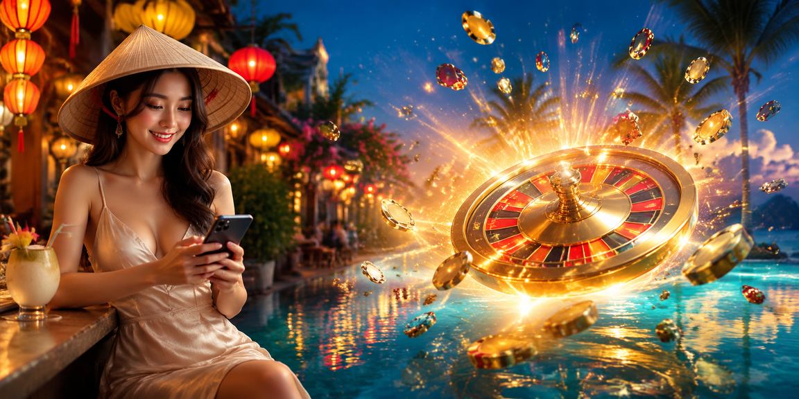 Không khí sôi động tại Hà Nội với bàn roulette và nón lá truyền thống